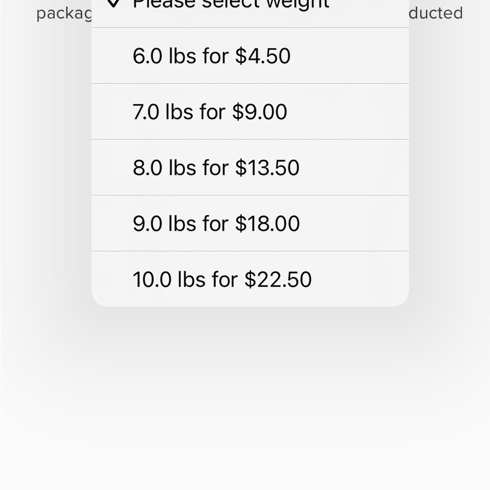 Extra package weight 1lb